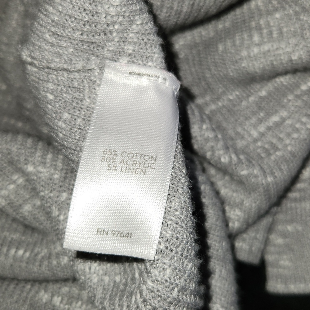 J Jill Women's Size L Gray Open Front Long Sleeve Cotton Linen Blend Cardigan - Picture 12 of 12